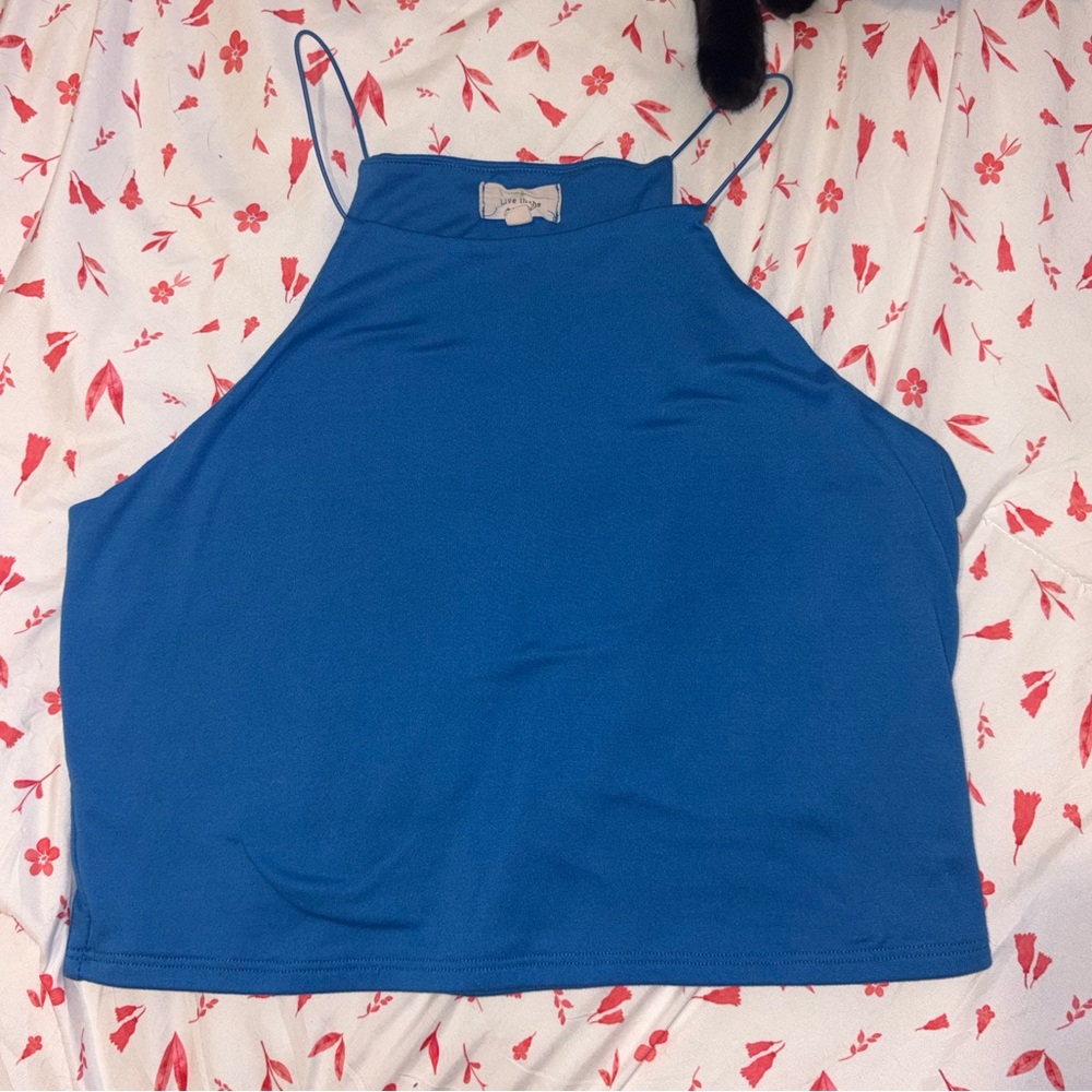 Live in the moment Blue Women's Halter Top